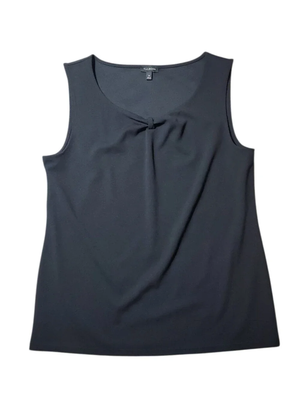 Talbots Black Sleeveless Twist-Neck Tank